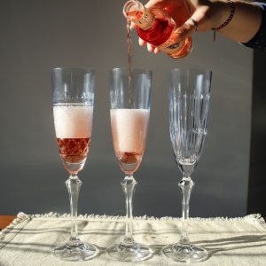 Crystal Julia Kieliszki do szampana prosecco 3 sztuki niebieskie Veranda
