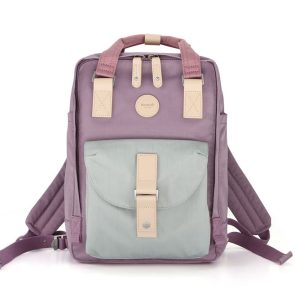 Wodoodporny plecak miejski w fioletowo-miętowym kolorze zamykany suwakiem - Himawari