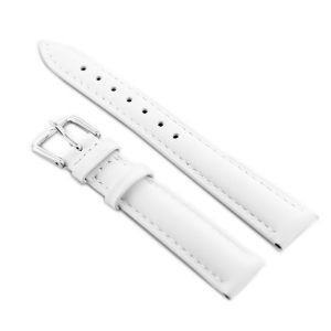 Pasek skórzany do zegarka W94 - biały - 14mm