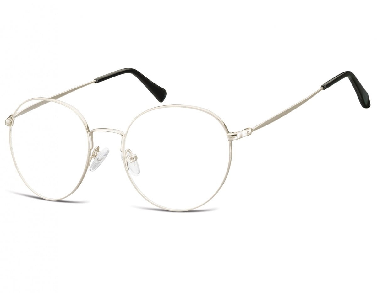 Lenonki okrągłe Okulary oprawki optyczne 915E srebrne