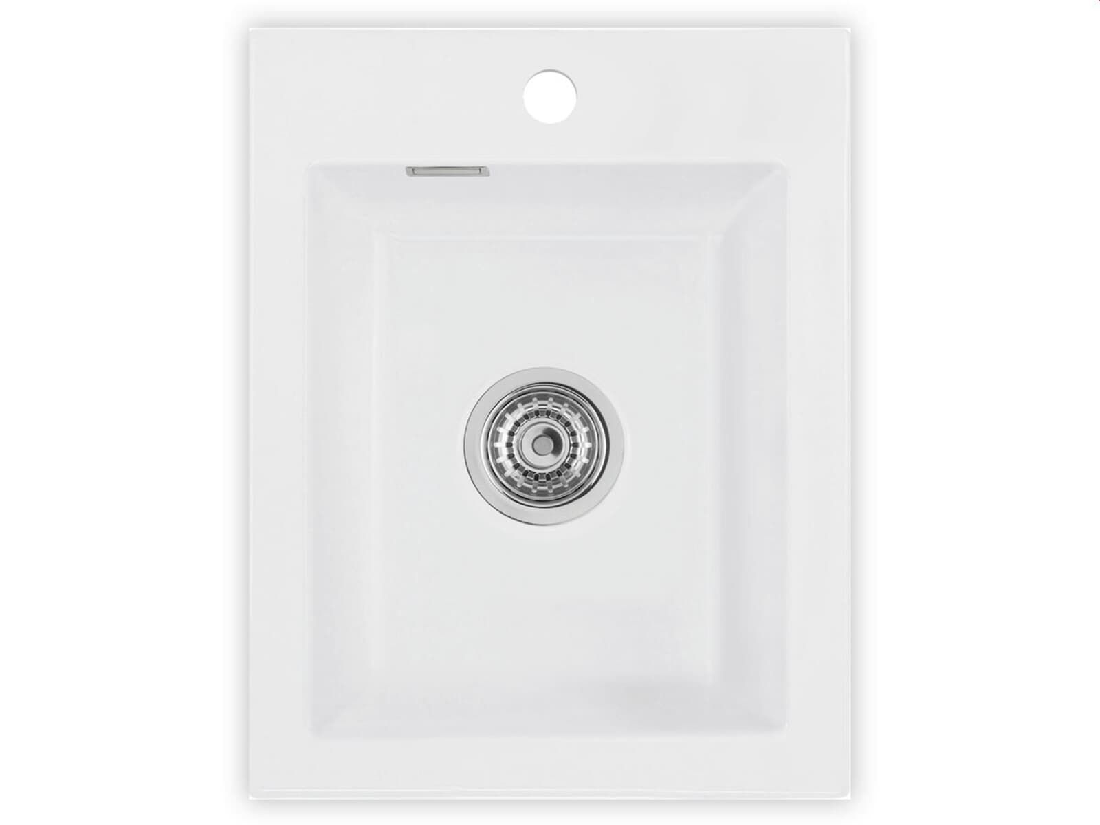 Systemceram Mera 39 Polar, zlewozmywak ceramiczny , korek manualny