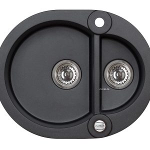 Alveus ROLL 80 kol. 91 czarny (59,5x47,5) zlew Granital 1,5kom. z syfonem POP-UP