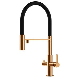 Helika 7763-C Miedź Bateria kuchenna z elastyczną wylewką i podłączeniem do filtra