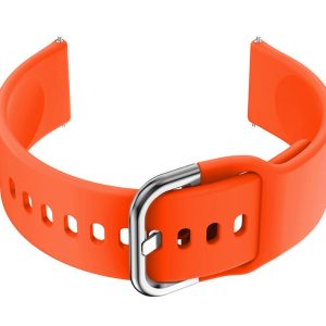Pasek gumowy do smartwatch U01 - pomarańczowy/srebrny - 18mm