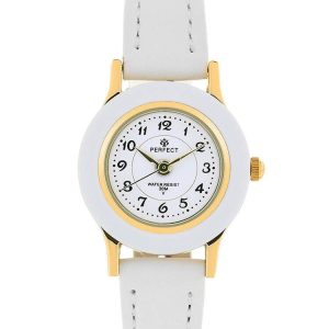 ZEGAREK DZIECIĘCY PERFECT LP165-03 KOMUNIJNY - biały/złoty + BOX