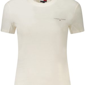 TOMMY HILFIGER DAMSKA KOSZULKA Z KRÓTKIM RĘKAWEM BIAŁA