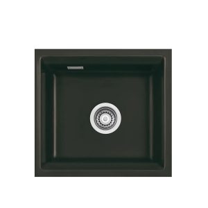 Systemceram Kara 42 U Nigra, zlewozmywak ceramiczny, korek manualny