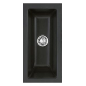 Systemceram Mera 16 U Nigra, zlewozmywak ceramiczny, korek manualny