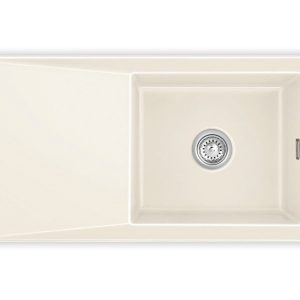 Systemceram Siro 100 Magnolia, zlewozmywak ceramiczny, korek manualny