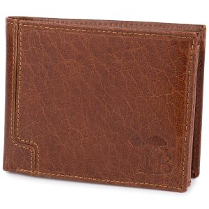 Portfel skórzany męski poziomy klasyczny brązowy RFiD Beltimore D40