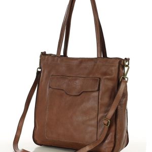 Torba shopper brązowa czekoladowa z kieszeniami skóra naturalna – MARCO MAZZINI