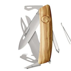 Swiza D08R AM SCISSORS Wood Olive (KNR.0126.6310)