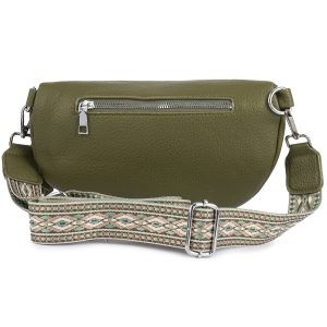 Khaki Damska Eko skóra Saszetka Nerka na pasek pojemna elegancka ner-s-25