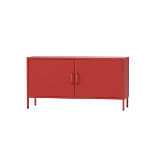 Szafka RTV metalowa na nóżkach czerwona Modern ROSA 1150 x 595 x 400 mm