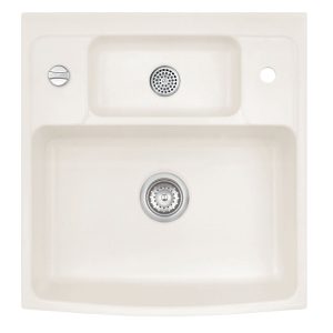 Systemceram Centra 60 Jasmin, zlewozmywak ceramiczny, korek automatyczny