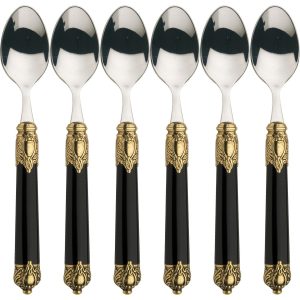 RINASCIMENTO GOLD BLACK zestaw 6 łyżeczek do kawy
