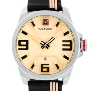 ZEGAREK MĘSKI NAVIFORCE - NF9098 (zn045a) - beige/black