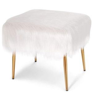 Stołek na złotych nogach 51 x 41 x 45,5 cm