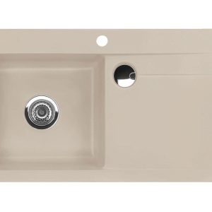 Systemceram Stema 90 Fango, zlewozmywak ceramiczny, korek manualny