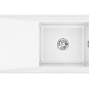 Systemceram Siro 100 Polar, zlewozmywak ceramiczny, korek manualny
