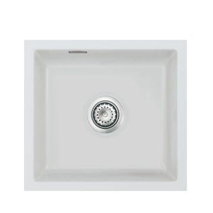 Systemceram Mera 42 U Alu, zlewozmywak ceramiczny, korek manualny