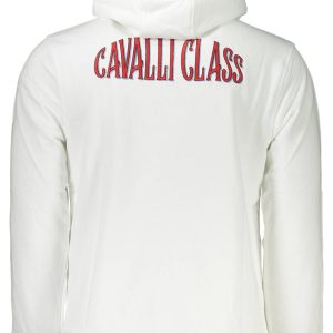 BLUZA MĘSKA CAVALLI CLASS Z ZAMEKIEM BIAŁA