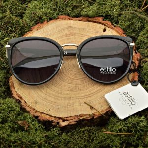 Damskie okulary przeciwsłoneczne polaryzacyjne czarne EST-01A