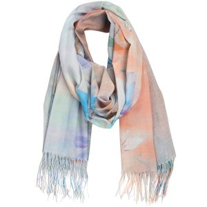 Kolorowy Piękny elegancki szalik damski szal delikatny w dotyku modny wzór frędzle RC-10