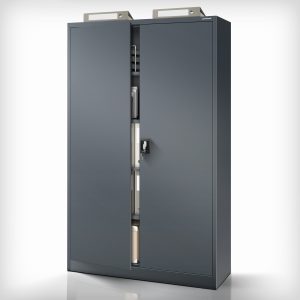 Szafa biurowa metalowa na akta antracytowa JAN II, 1150 x 1850 x 400 mm