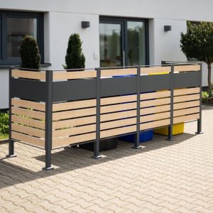 Westmann Okładzina metalowa na śmieci Planum 4x240L Wygląd drewna 320x90x120cm