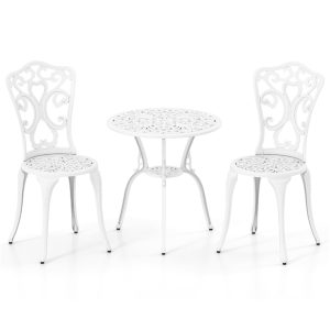 3-częściowy zestaw mebli ogrodowych z odlewu aluminium