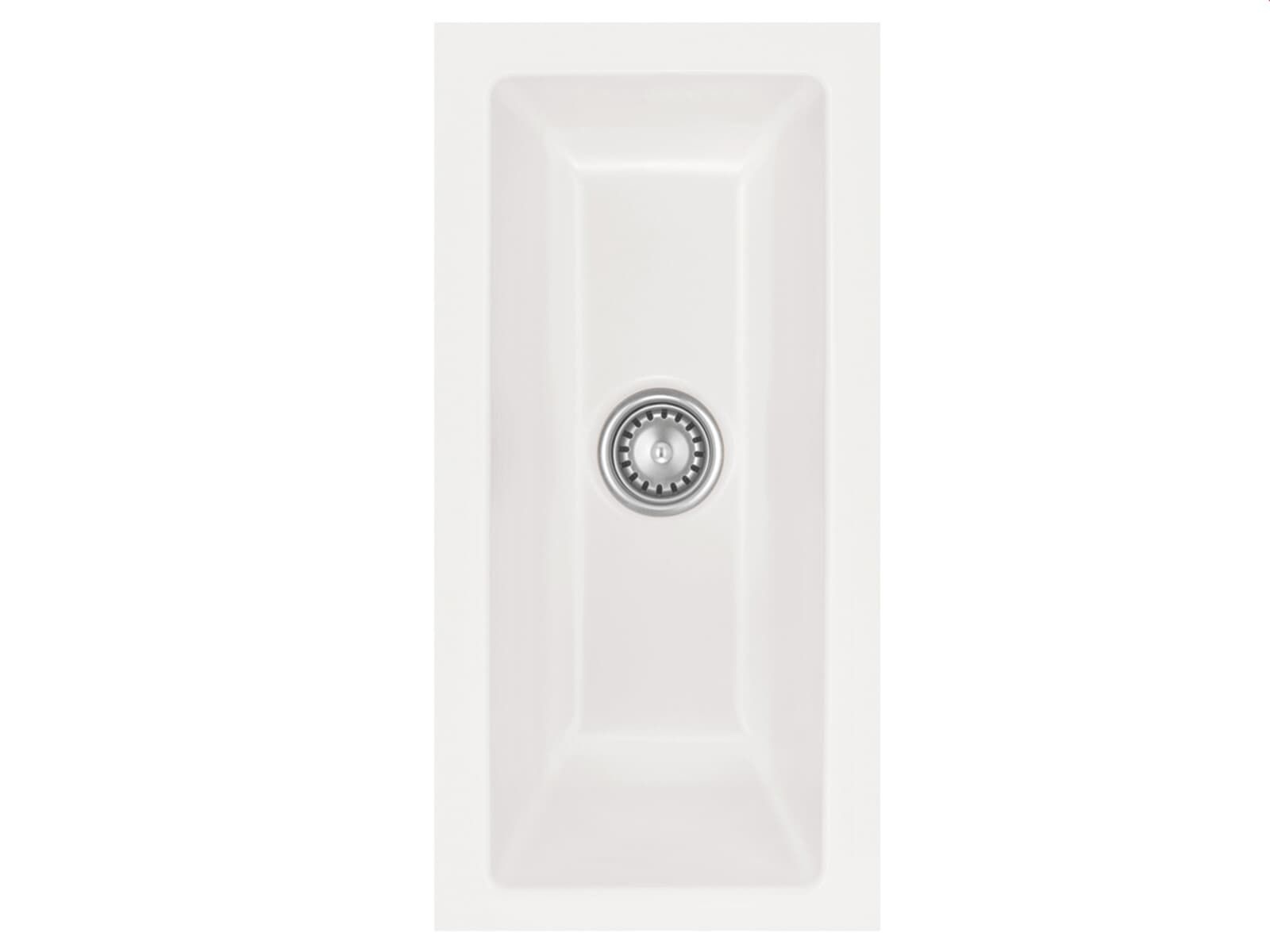 Systemceram Mera 16 U Polar, zlewozmywak ceramiczny, korek manualny