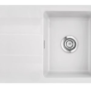 Systemceram Genea 75 Satin, zlewozmywak ceramiczny, korek manualny