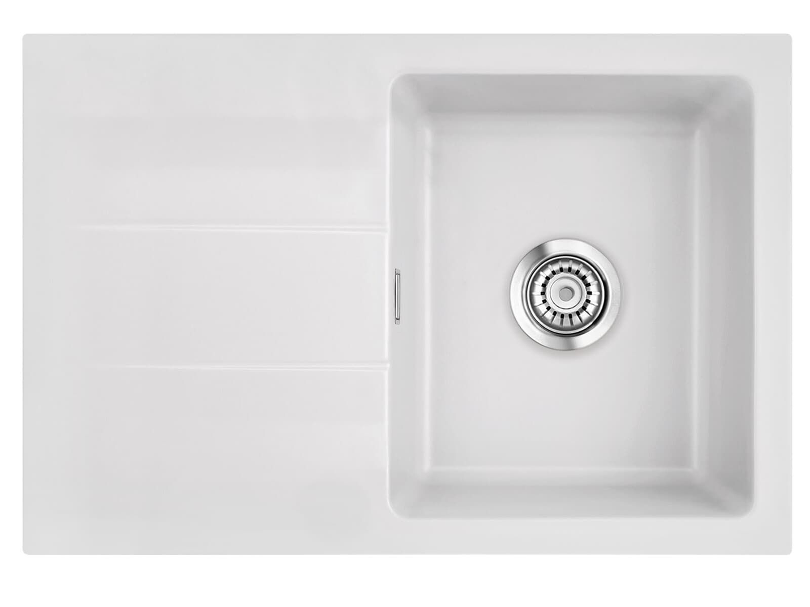 Systemceram Genea 75 Satin, zlewozmywak ceramiczny, korek manualny