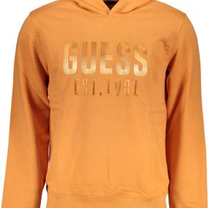 GUESS JEANS MĘSKA BLUZA BEZ ZAMKA, POMARAŃCZOWA