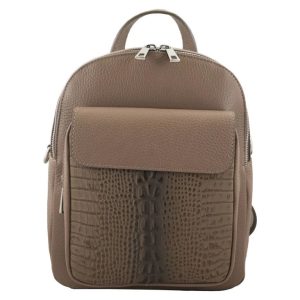 Modne plecaki skórzane - Szary jasny