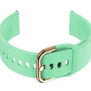 Pasek gumowy do smartwatch U01 - miętowy/złoty - 18mm