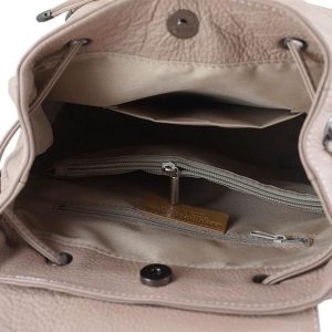 Plecak damski skórzany - Barberini's - Zielony ciemny