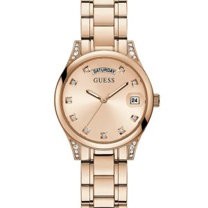 Damski zegarek z datownikiem elegancki marki GUESS