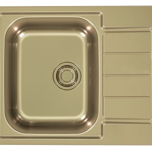 Alveus Monarch LINE 110 ZŁOTY 61,5x50 1k zlew wpuszczany z odpływem zatyczkowym fi 114 z syfonem