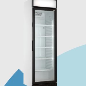 ViboCold FK385C Chłodziarka wystawowa z pięcioma półkami i wbudowanym uchwytem z oświetleniem LED i szklanymi drzwiami