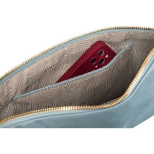 Niebieska saszetka damska biodrówka nerka na ramię crossbody z eko skóry Peterson