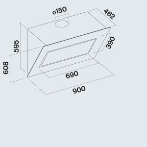 FALMEC Quasar 90 grafit 800 m³/h