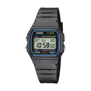 Zegarek CASIO F-91W-1YER. Kwarcowy, Kolor czarny. Mężczyzna.