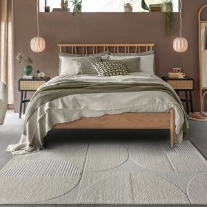 Dywan prostokątny Morin, tuftowany, wełniany, kremowy