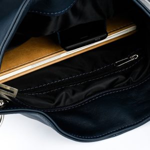 Damska skórzana na ramię torebka Beltimore skóra granatowa 972