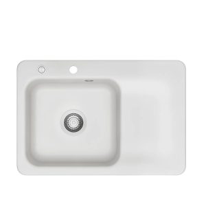 Systemceram Juna 75 Satin, zlewozmywak ceramiczny, korek manualny