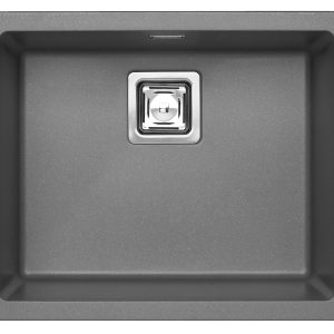 Alveus QUADRIX 50 kol. 04 steel (56x46) Zlew Granital+ z syfonem POP-UP