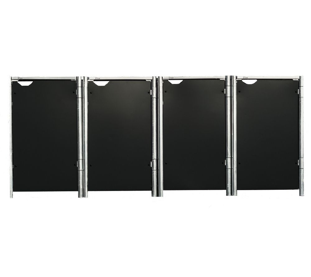 Hide Metalowy pojemnik na śmieci na 4 pojemniki na śmieci 240 litrów Czarny 81x279x115cm