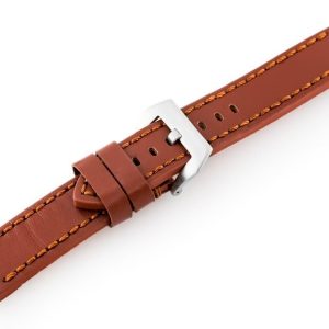 Pasek skórzany do zegarka W27 - PREMIUM - brązowy - 20mm
